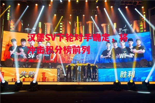 汉堡SV下轮对手确定，将冲击积分榜前列