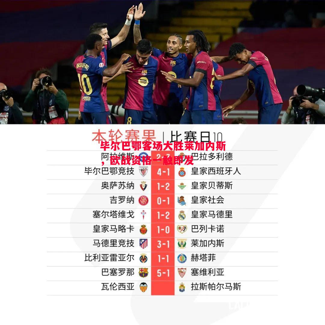 毕尔巴鄂客场大胜莱加内斯，欧战资格一触即发