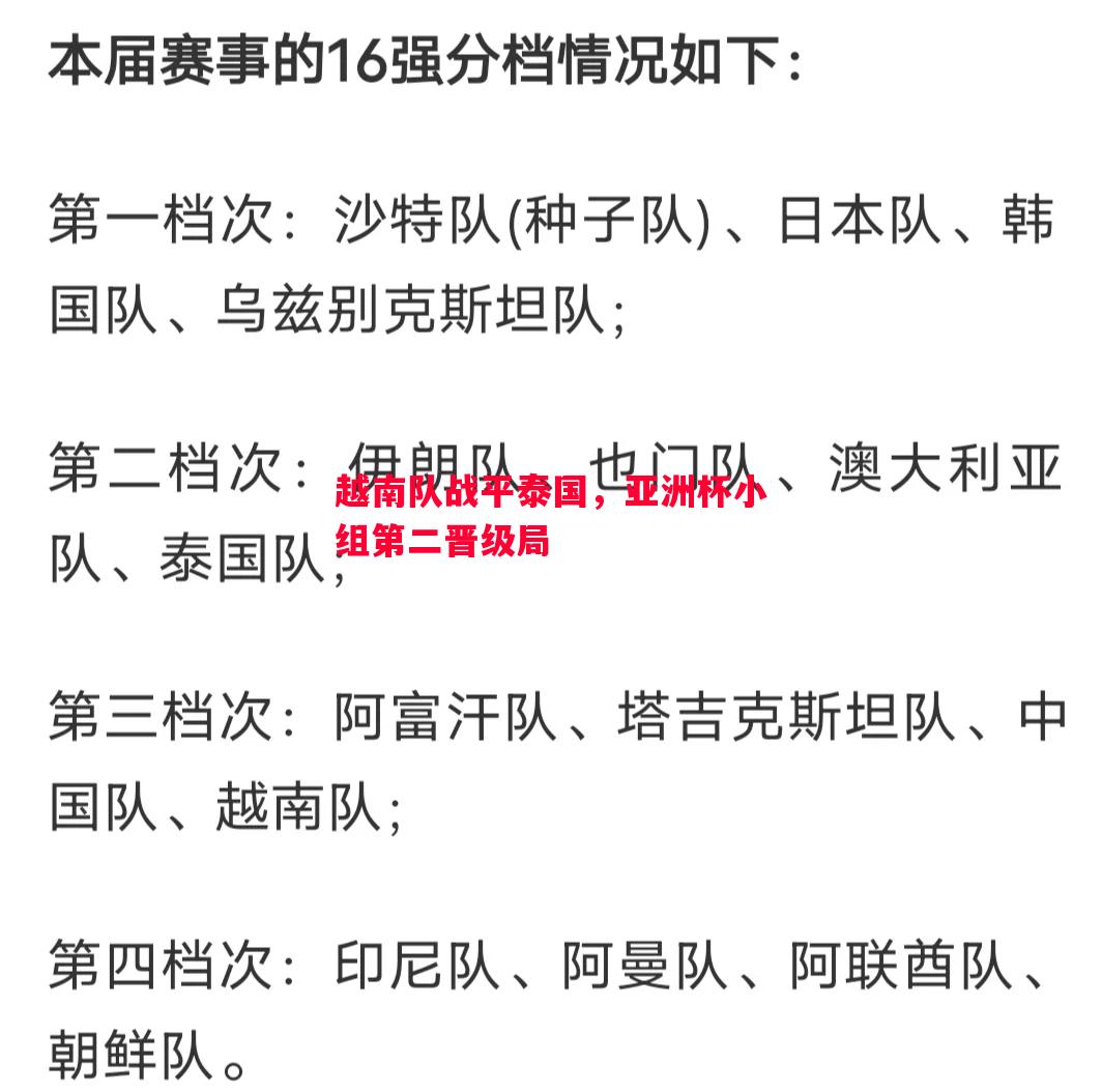 悟空体育官方网站-越南队战平泰国，亚洲杯小组第二晋级局